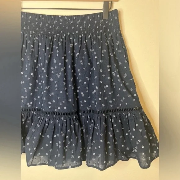 Madewell Smock-Waist Ruffle Mini Skirt – Bandana Flower Print – Size Small NWT - Picture 4 of 11